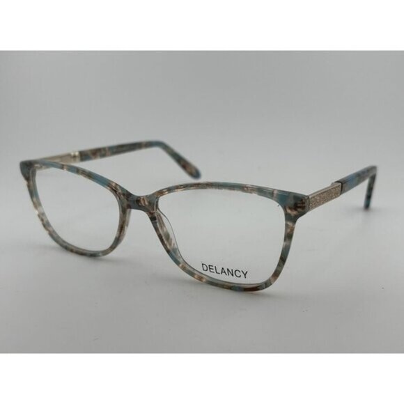 DELANCY DEL 150 BLUE 54-16-140 Blue Brown Marble Glitter Plastic Glasses Frames - Picture 1 of 9